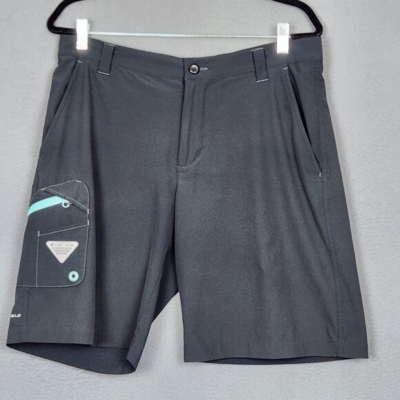 Columbia PFG Shorts Mens 34 Black Omni-Shield Performance Fishing Gear FM1028 - Picture 1 of 15